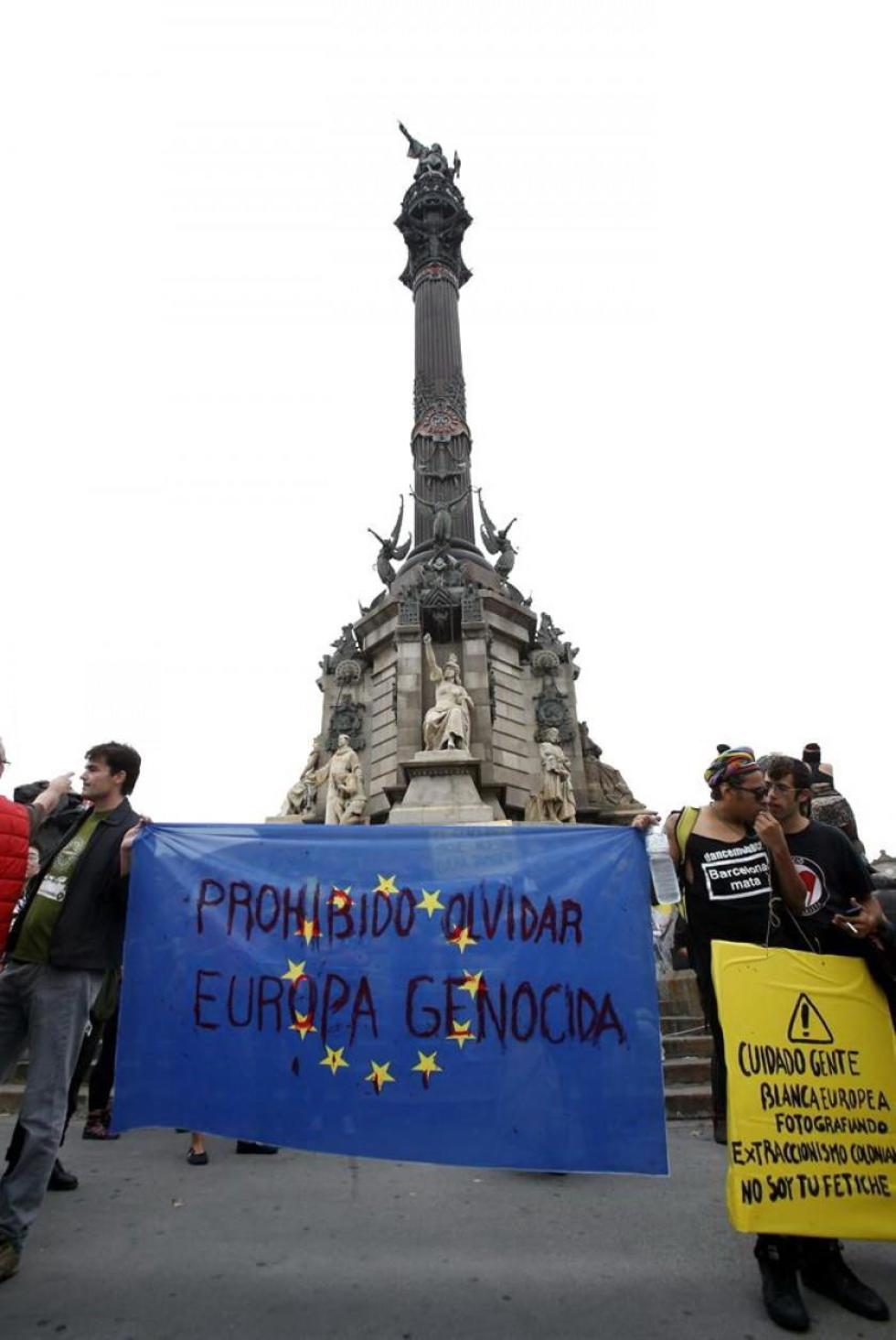 La marcha de protesta de los inmigrantes por la calles de Barcelona. Foto: Internet