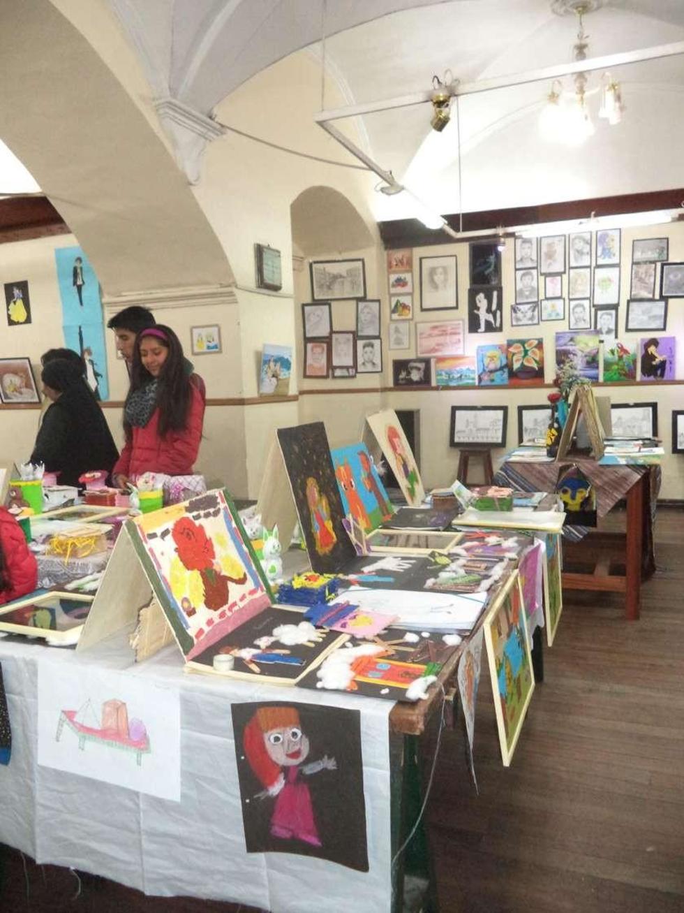 El sector de la exposición de trabajos.