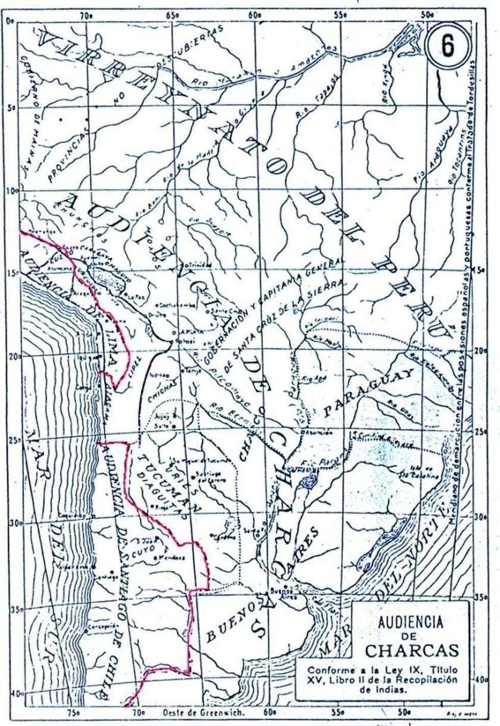 Un mapa del territorio boliviano.