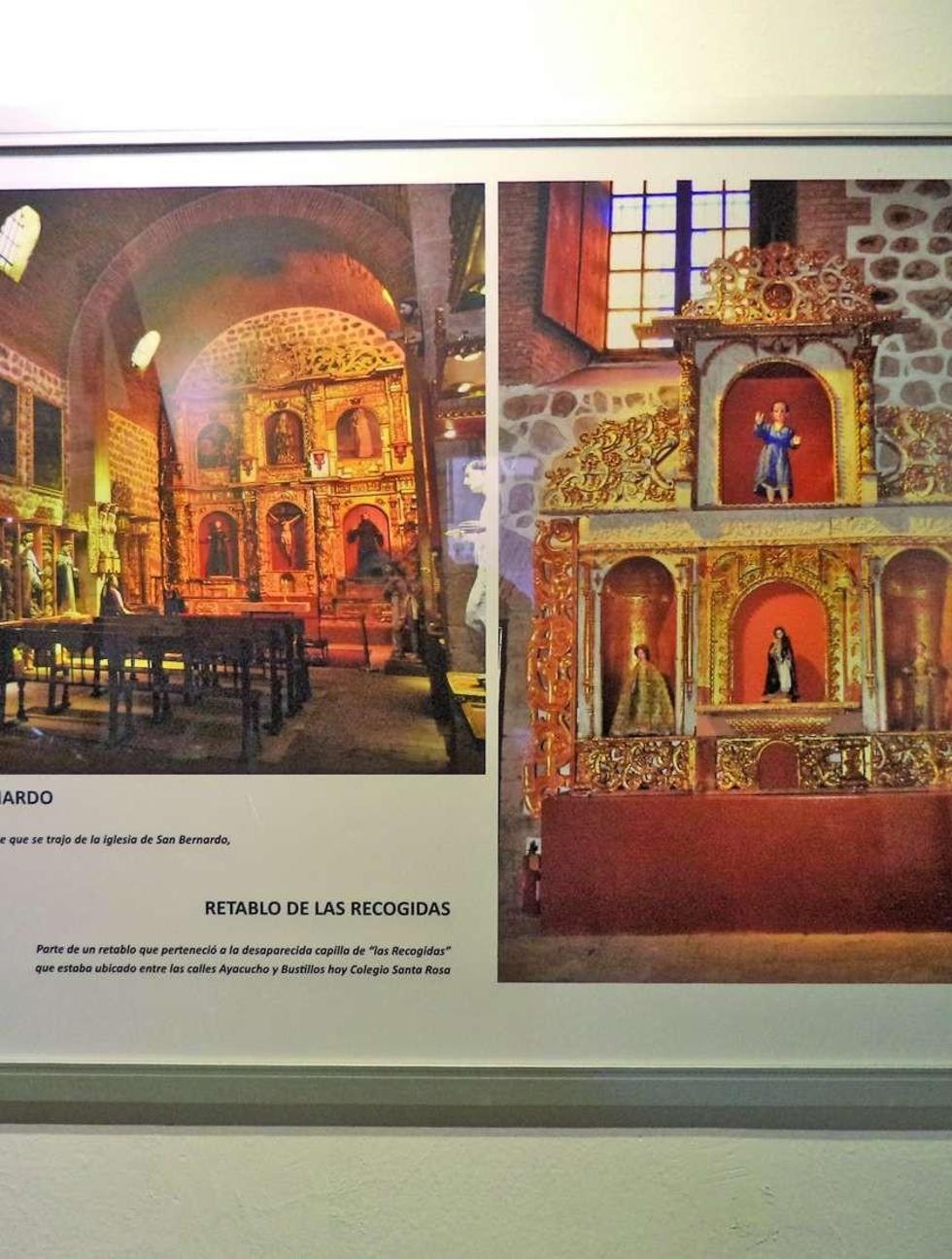 La muestra tiene información de los retablos.