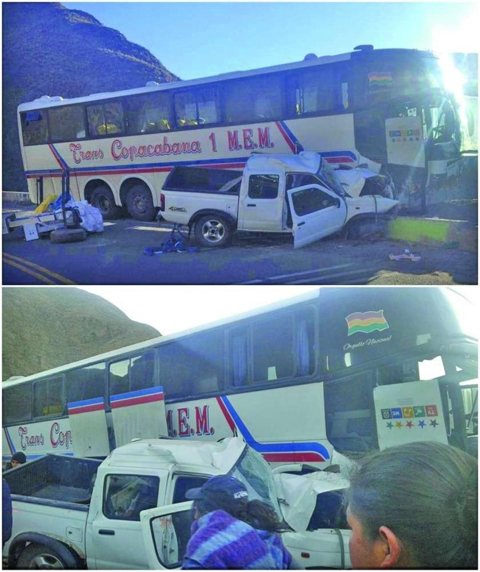 Así quedaron ambos vehículos luego de impacto.