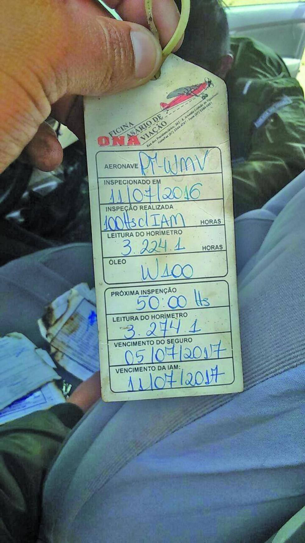 Esta es la ficha técnica de la aeronave.