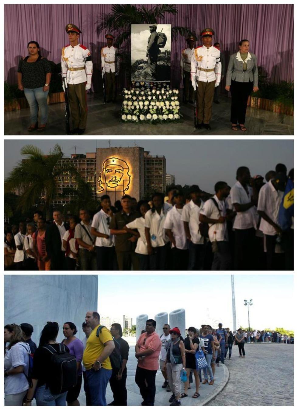 Ayer se registraron largas filas para que los cubanos despidan al excomandante.