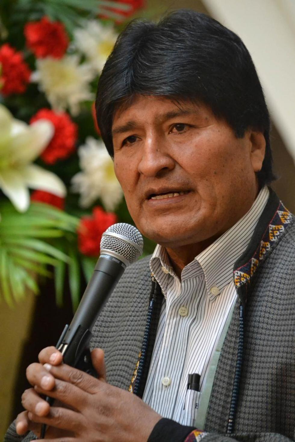 El presidente Evo Morales en conferencia de prensa.