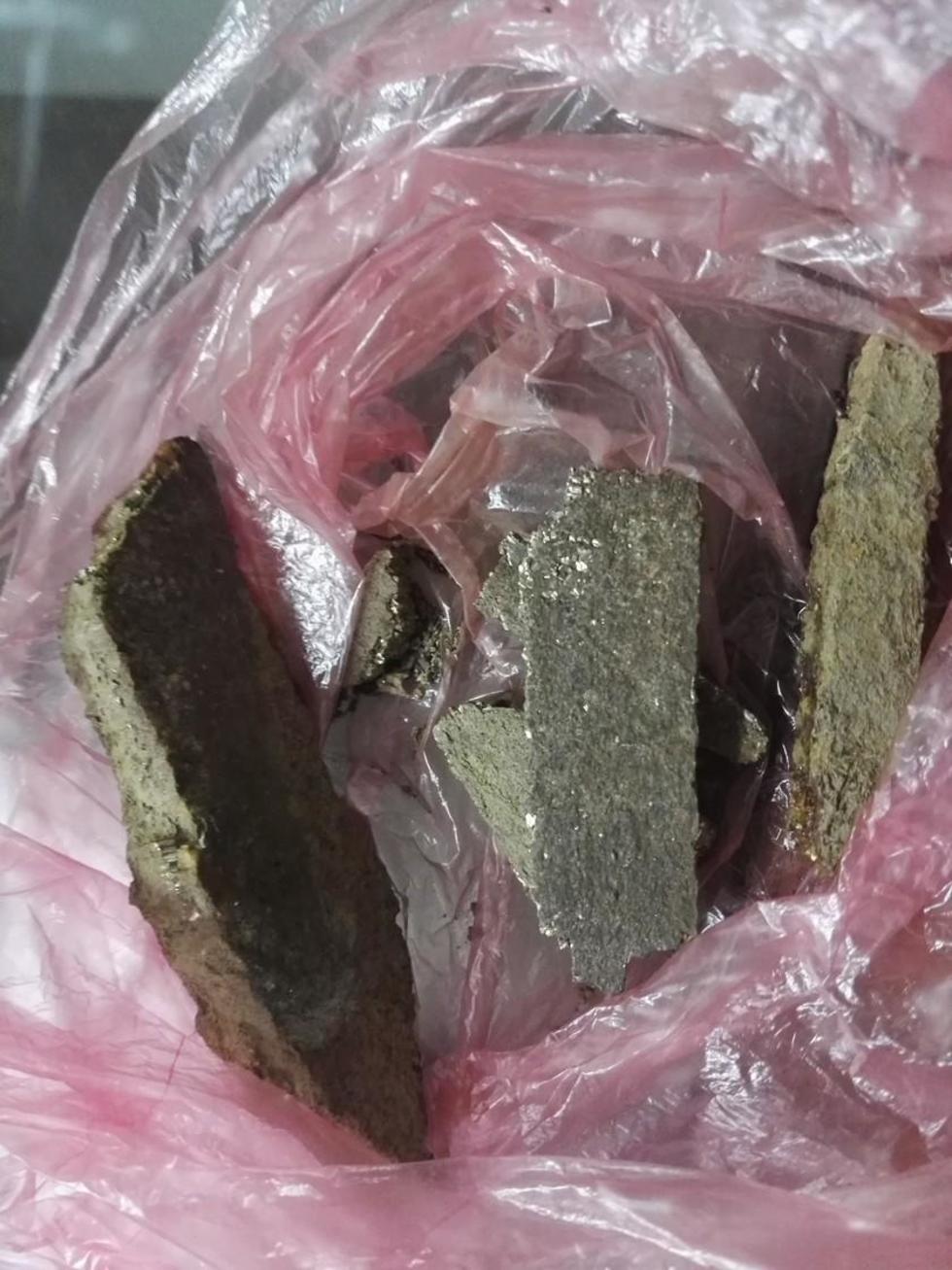 Estas son las rocas entregadas al gobernador.