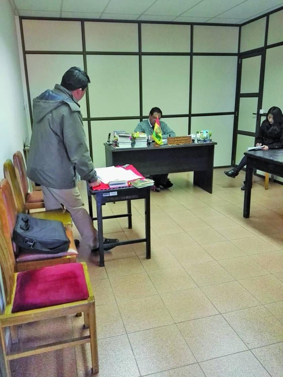 El fiscal en la audiencia de medidas cautelares.
