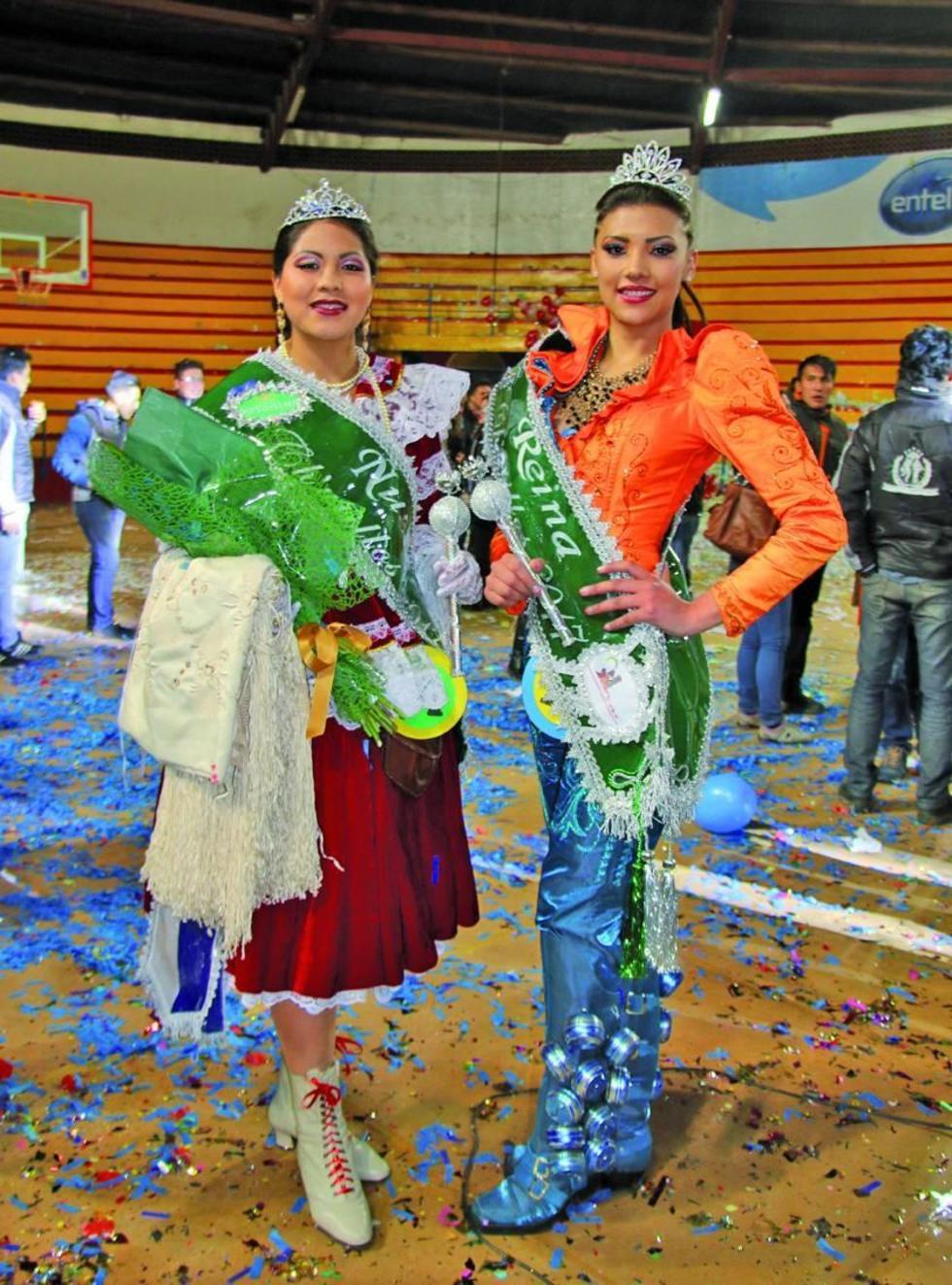 La ñusta Lesly Arando y la reina Tania Porcel.