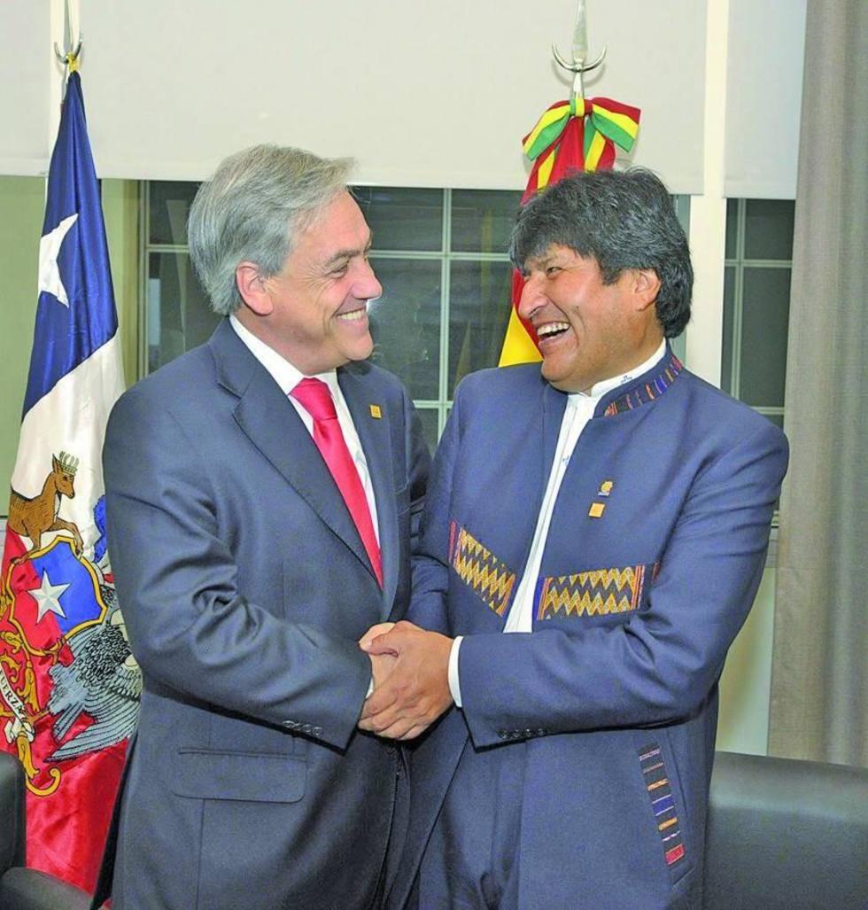 Sebastian Piñera y el mandatario boliviano Evo Morales.
