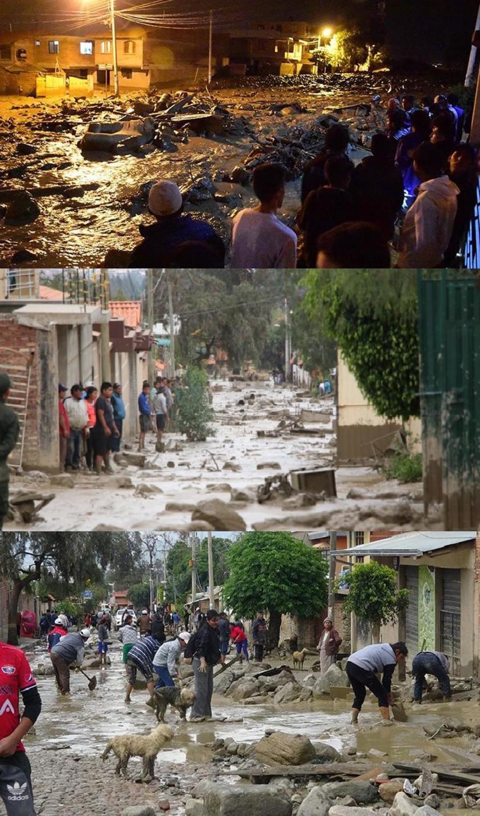 El río de lodo arrastró todo tipo de objetos.