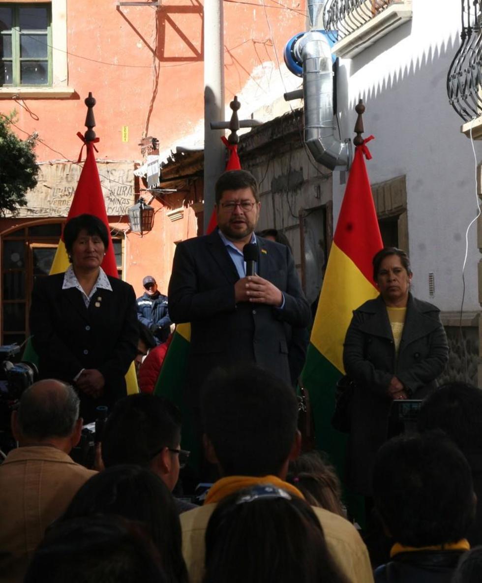 El presidente de la fundación, Samuel Doria Medina, inaugura el CITE.