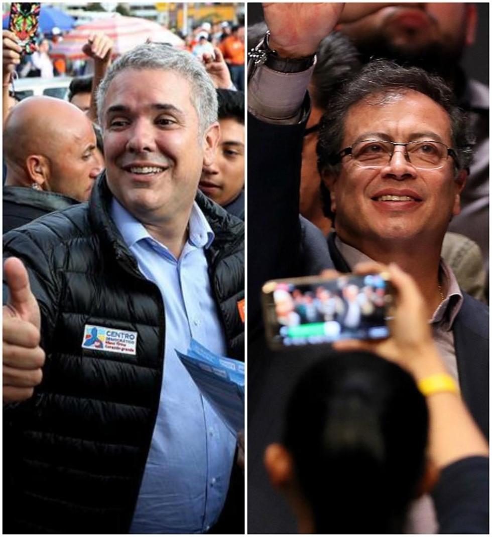 El uribista Iván Duque.                          Gustavo Petro.