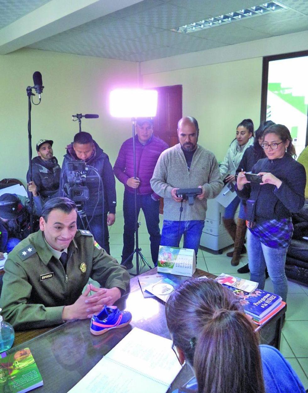 Un momento de la grabación.