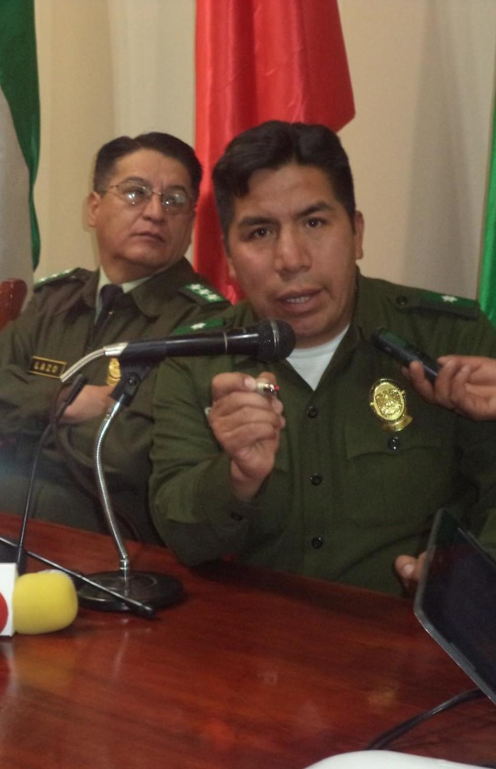 Ayer, las autoridades policiales, en la conferencia de prensa.