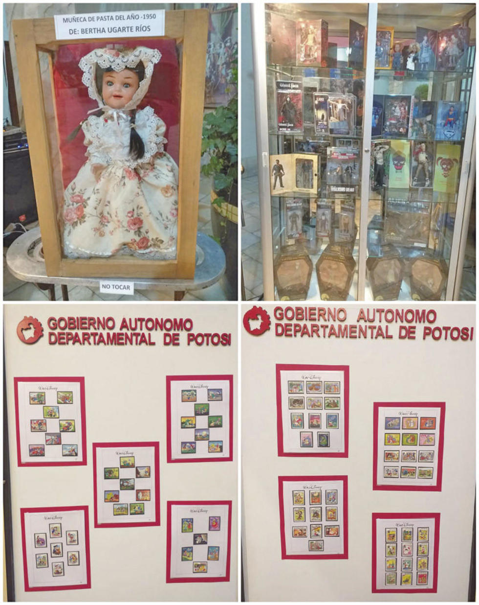 La muestra de figuras de colección y filatelia en la Gobernación.