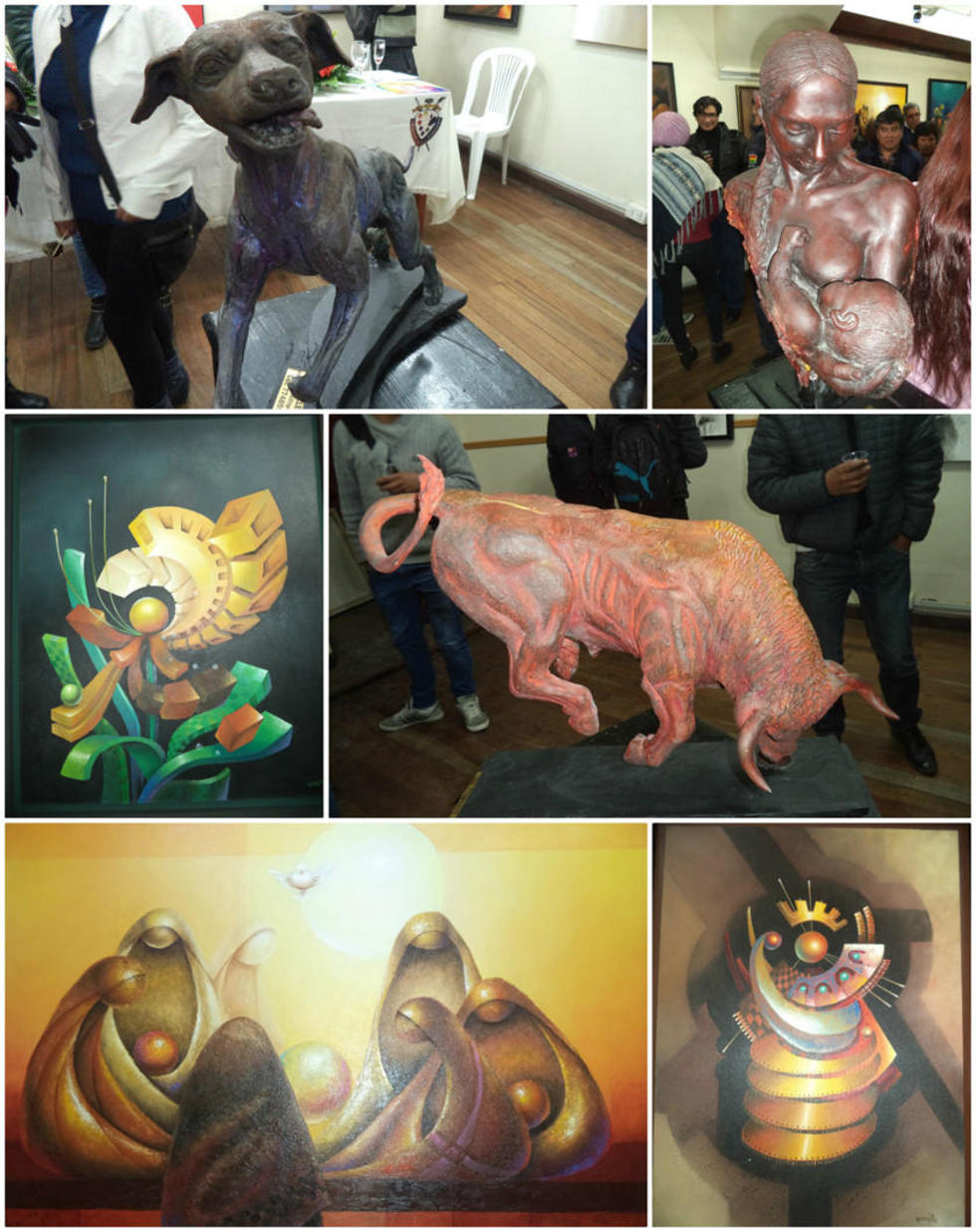 El salón "Teófilo Loayza" acoge las esculturas y pinturas.