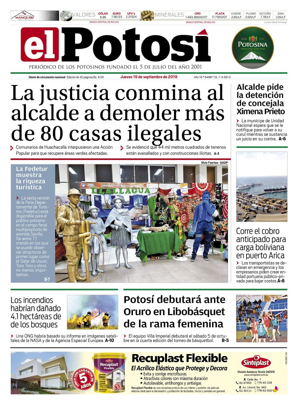 La portada de hoy.