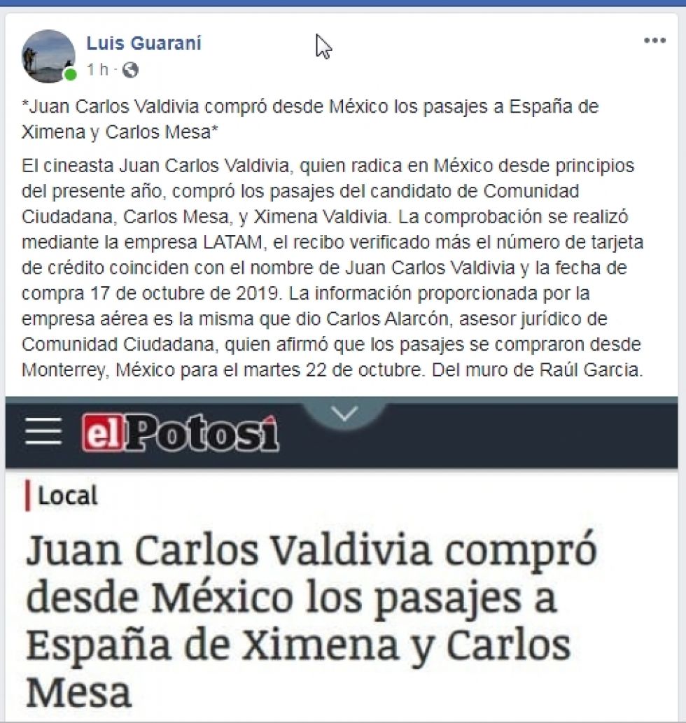 Este es el texto con el que se presenta la noticia falsa.