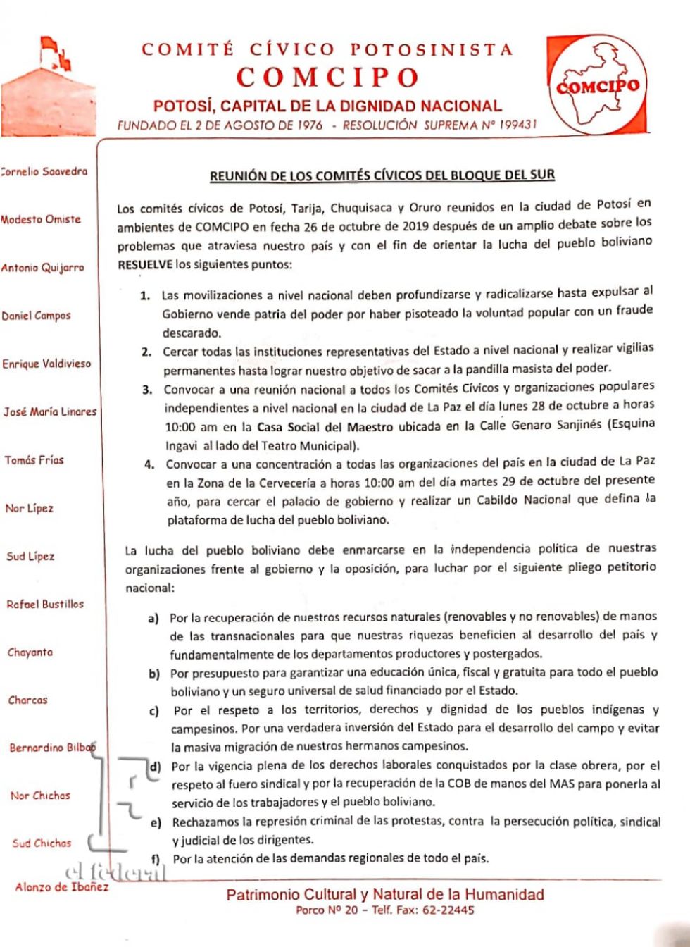Las resoluciones de su reunión.
