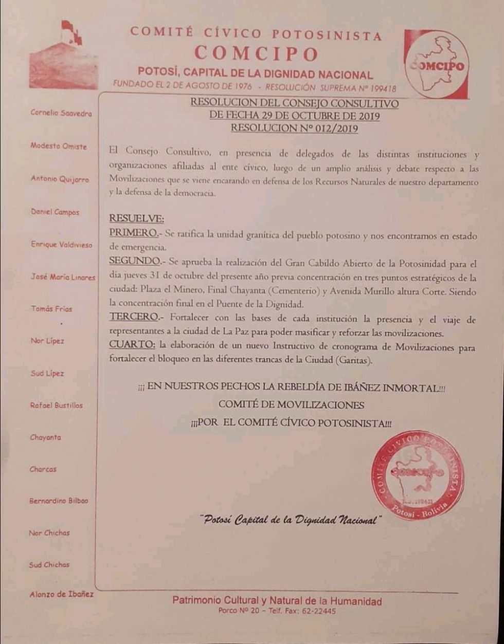 La convocatoria al cabildo.
