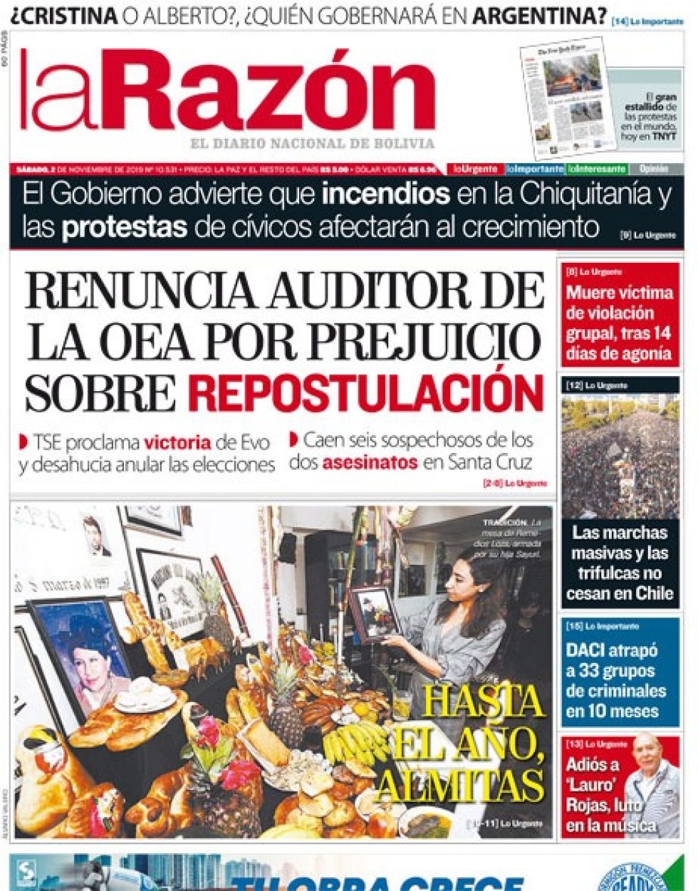 La Razón, La Paz.