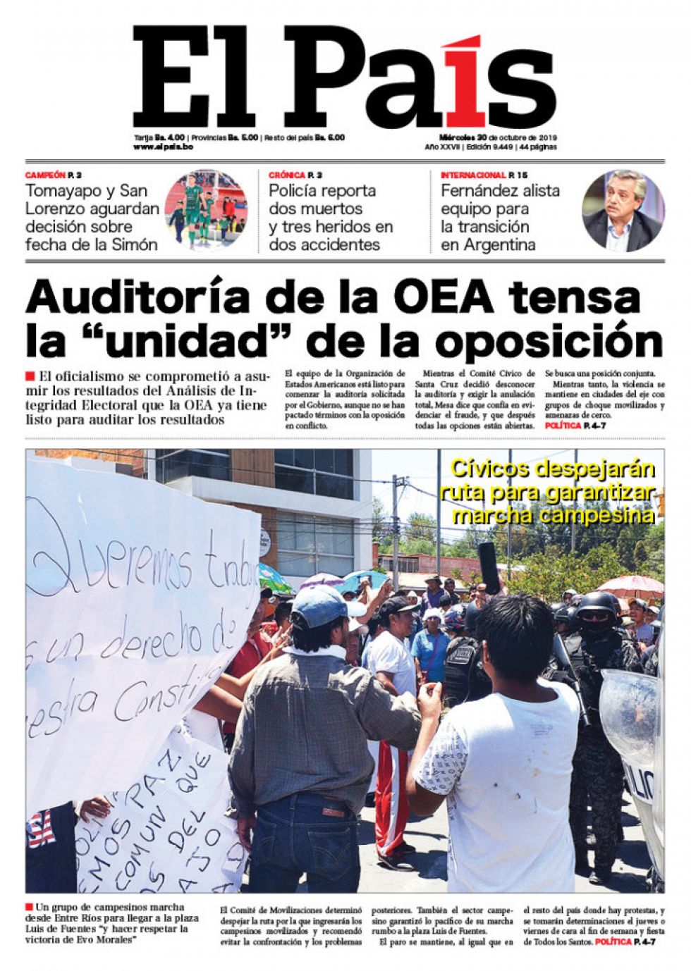 El País, Tarija.