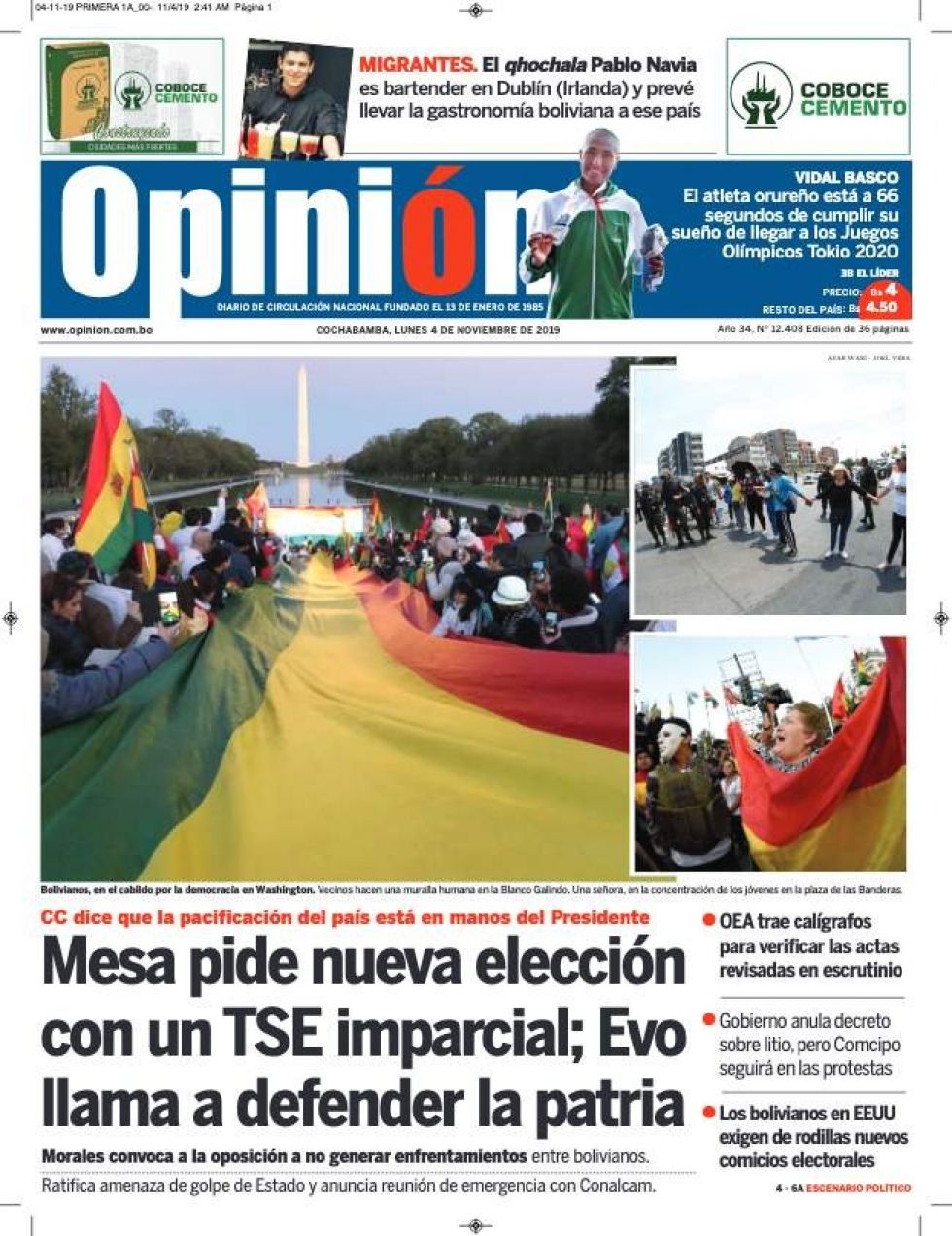 Opinión, Cochabamba.