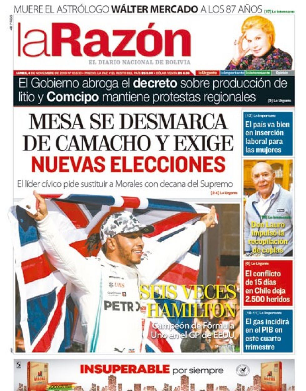 La Razón, La Paz.