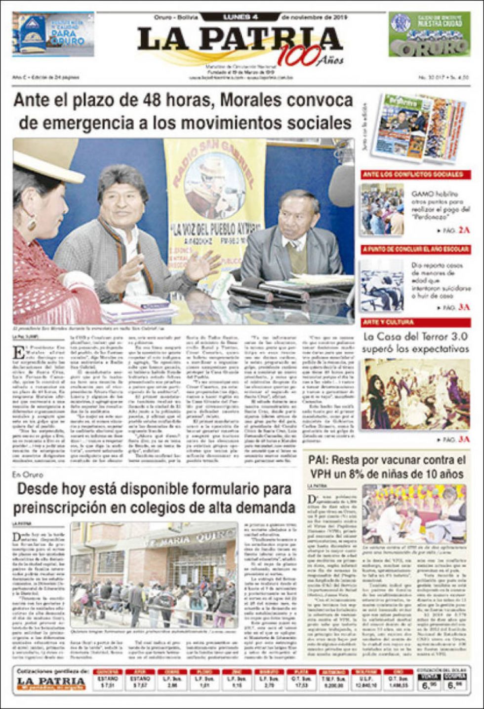 La Patria, Oruro.
