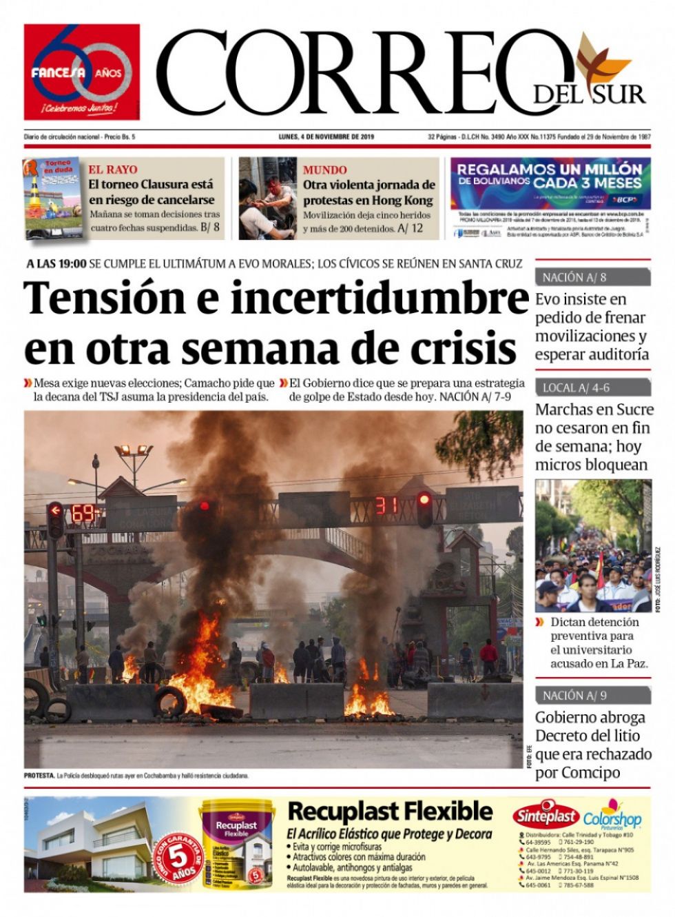 Correo del Sur, Sucre.
