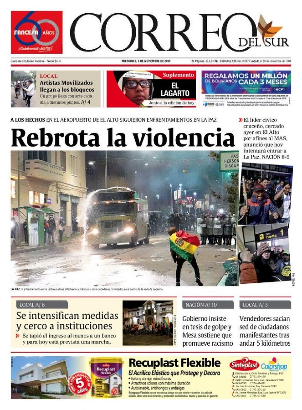 Correo del Sur, Sucre.