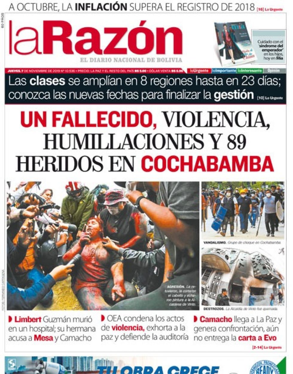 La Razón, La Paz.