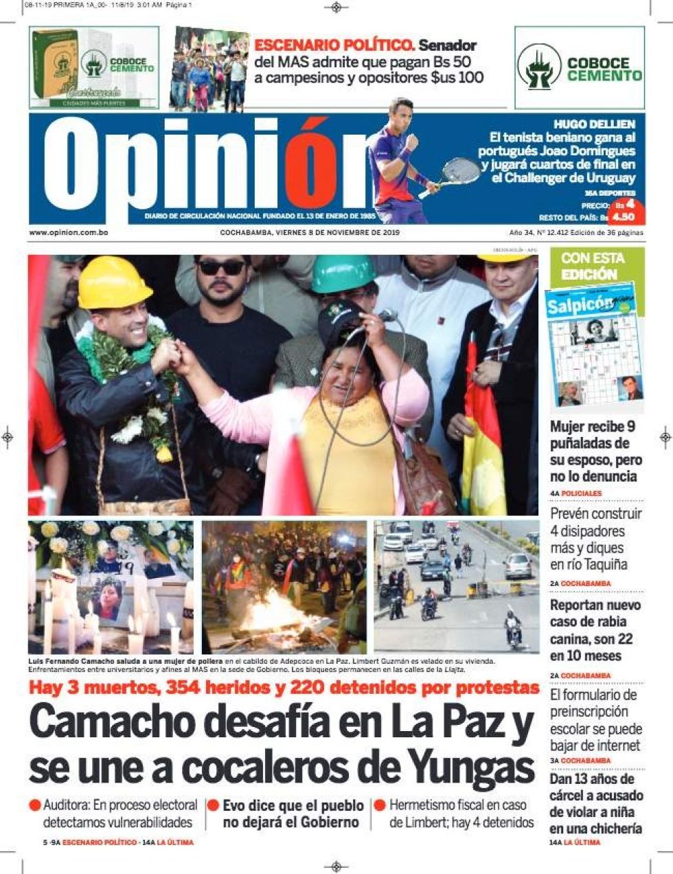 Opinión, Cochabamba.