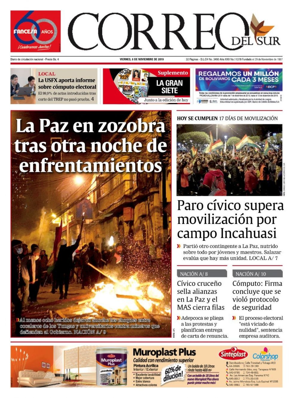 Correo del Sur, Sucre.