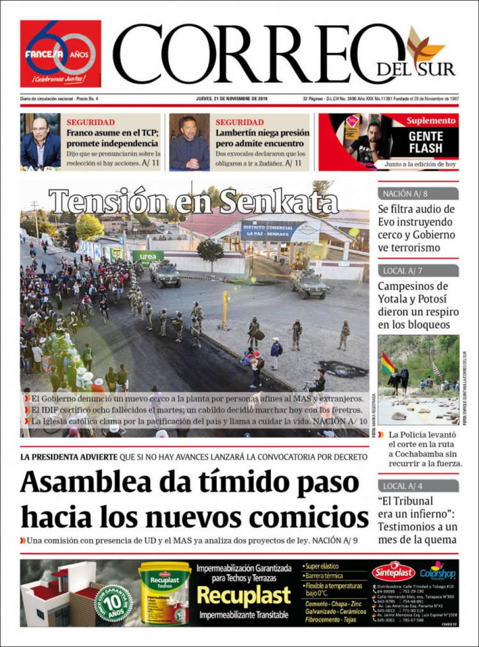 Correo del Sur, Sucre.