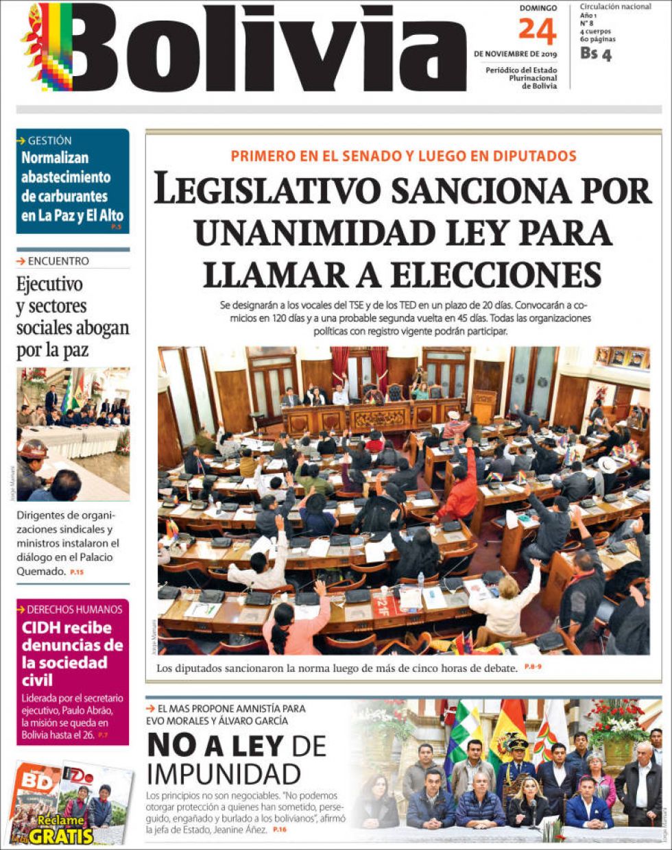 Bolivia, diario oficialista.