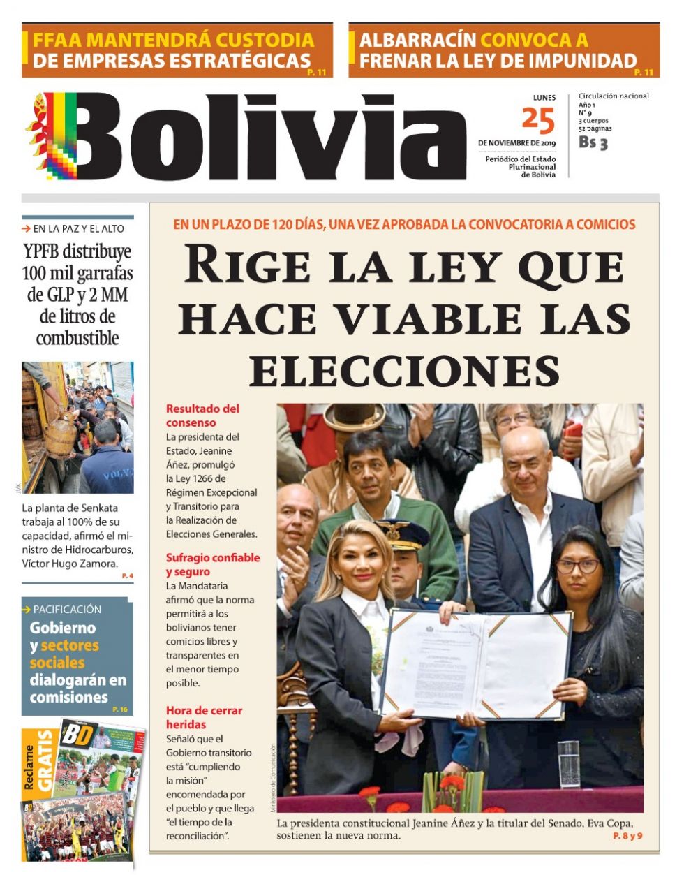 Cambio, diario oficialista.