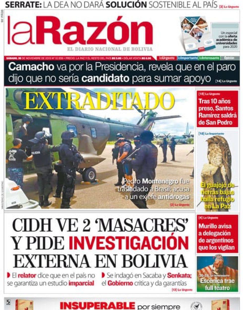 La Razón, La Paz.