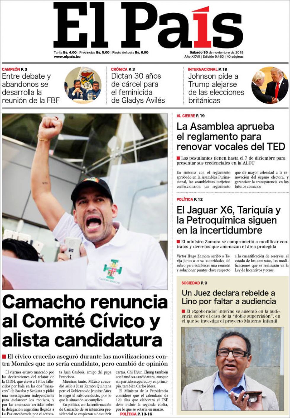 El País, Tarija.