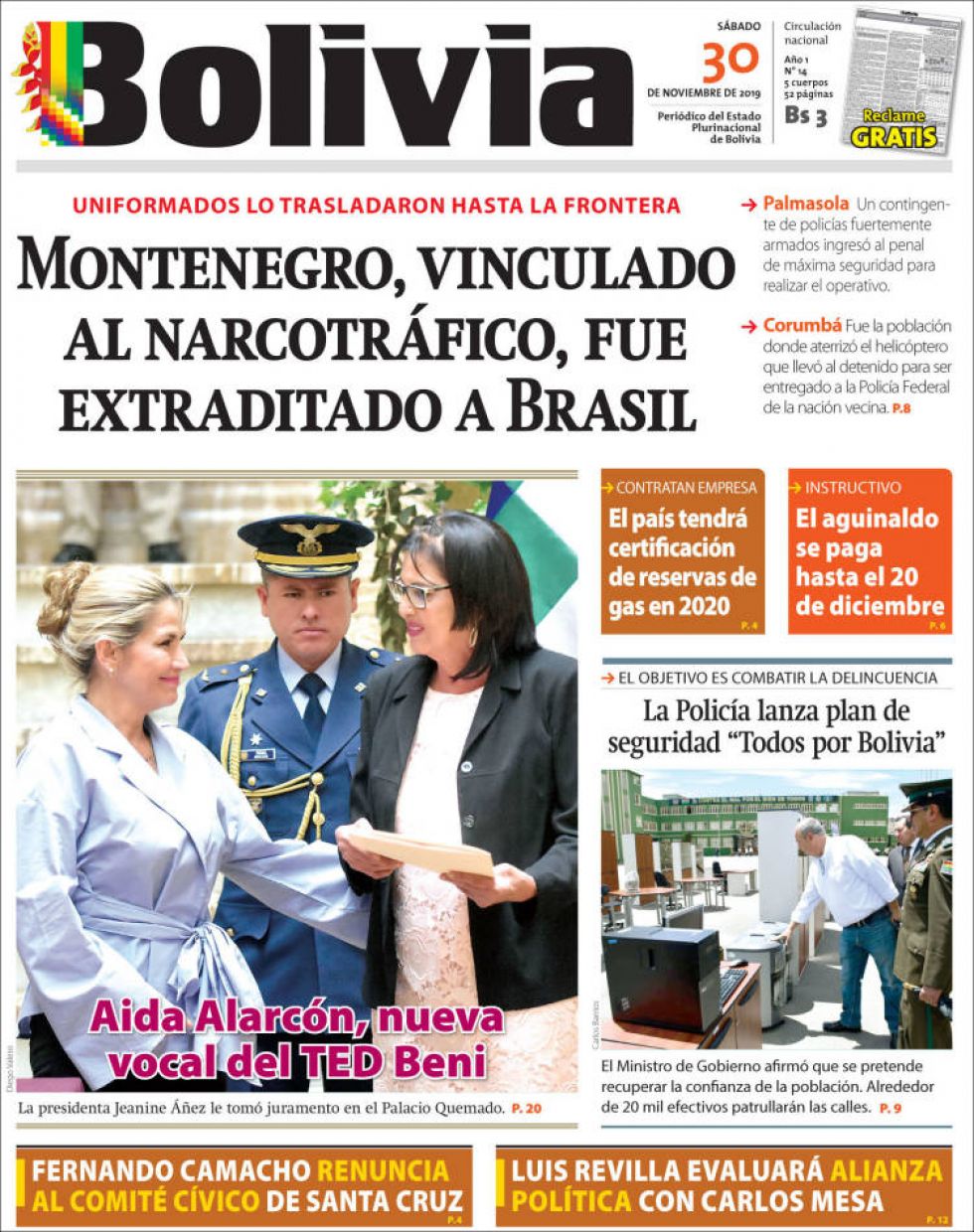Bolivia, diario oficialista.