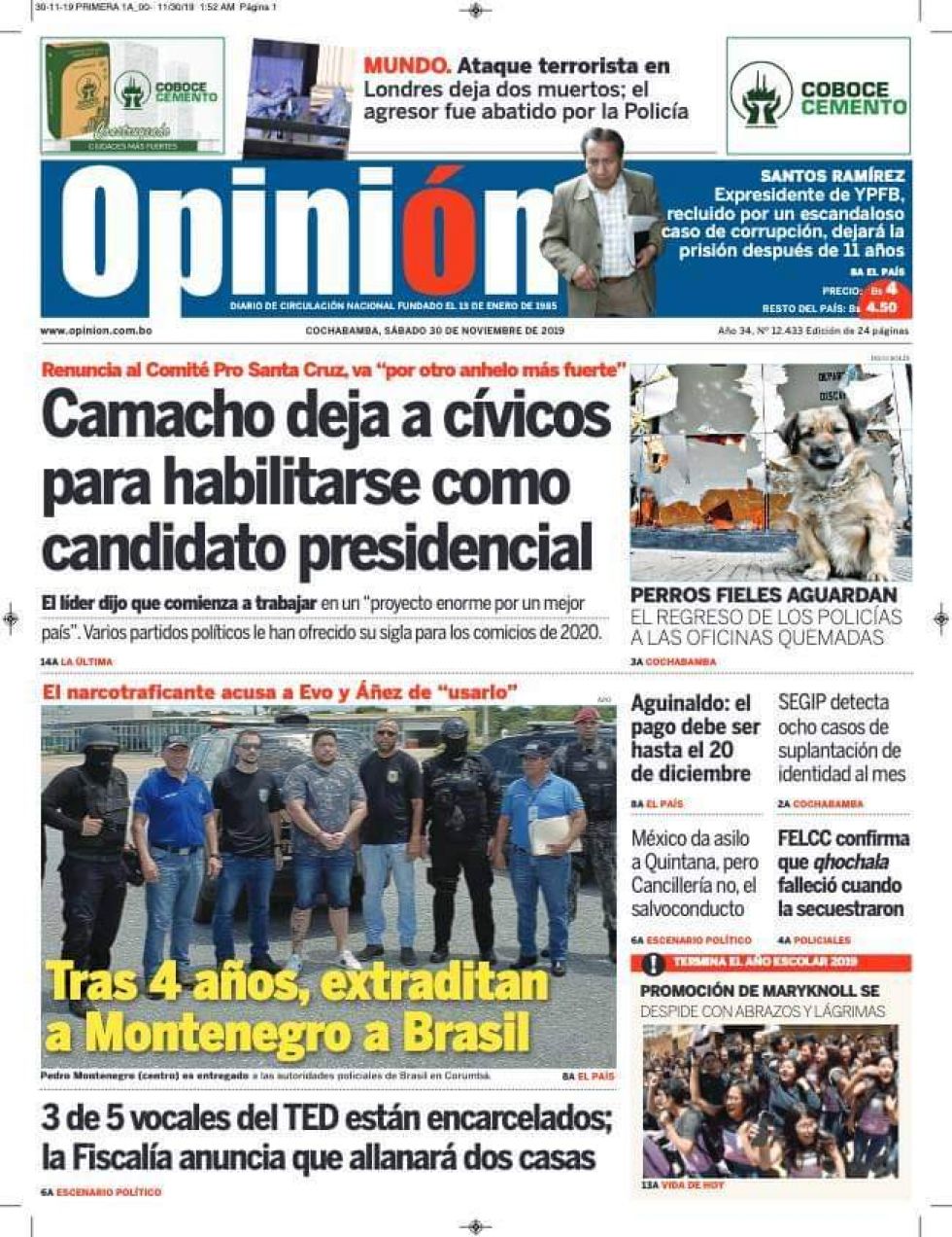 Opinión, Cochabamba.