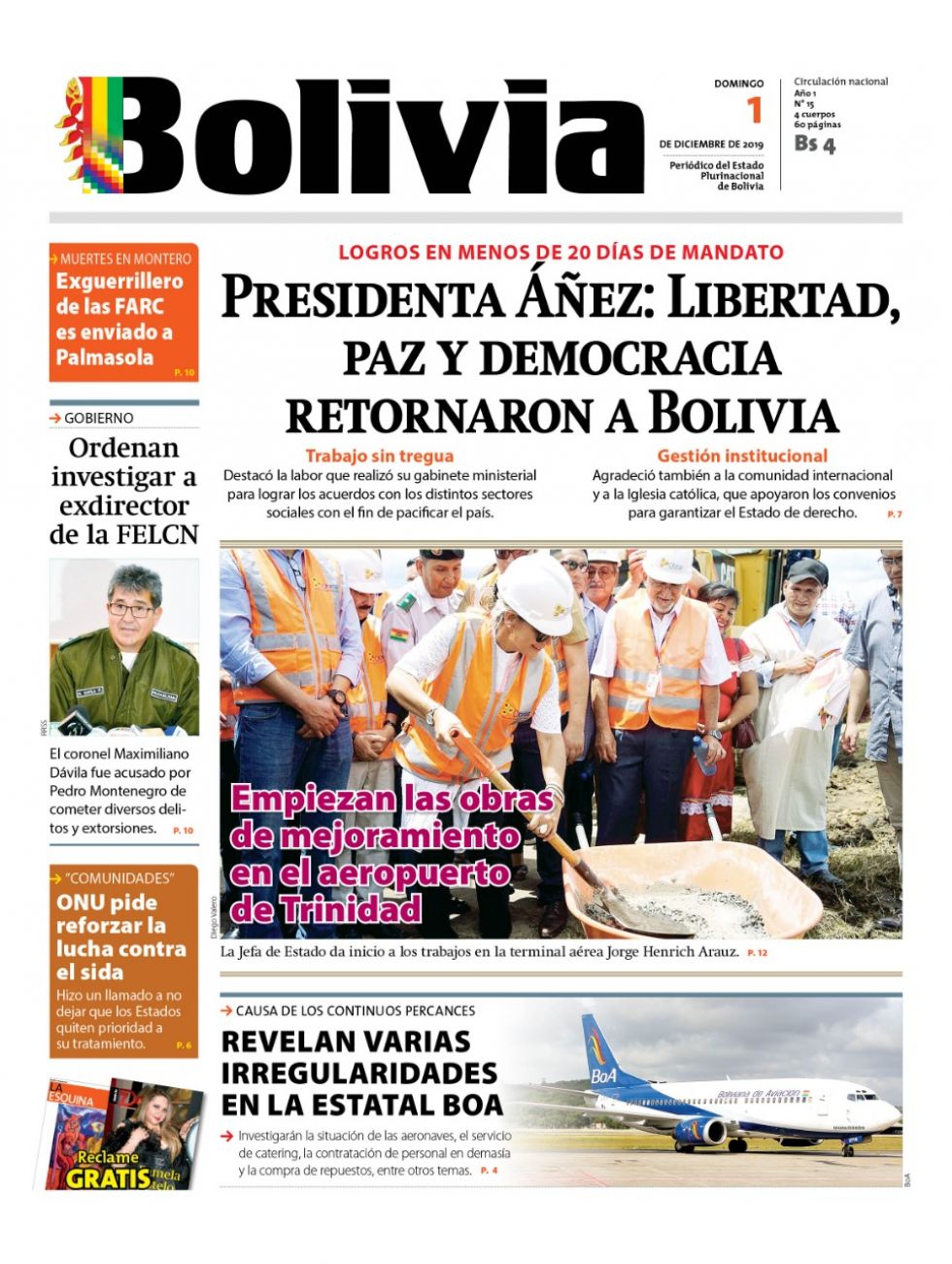 Bolivia, diario oficialista.