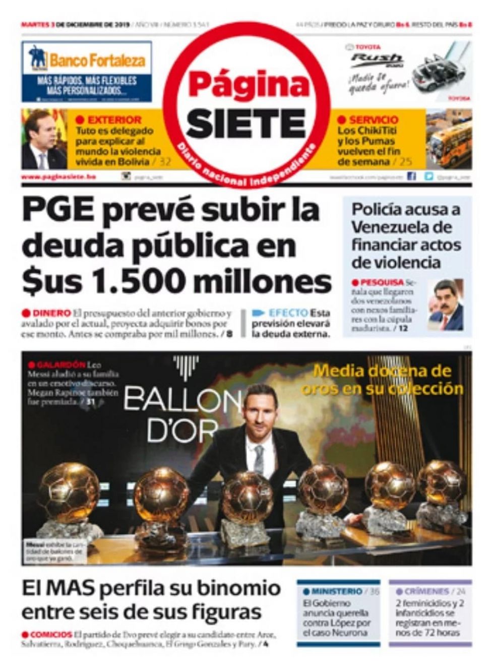 Página Siete, La Paz.
