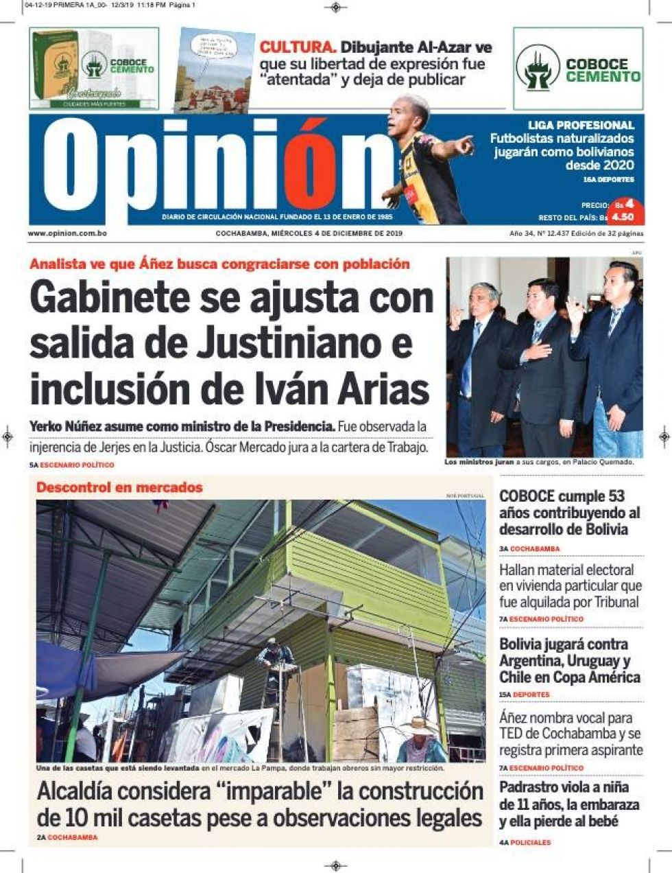 Opinión, Cochabamba.