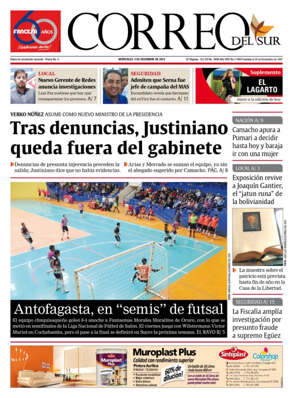 Correo del Sur, Sucre.