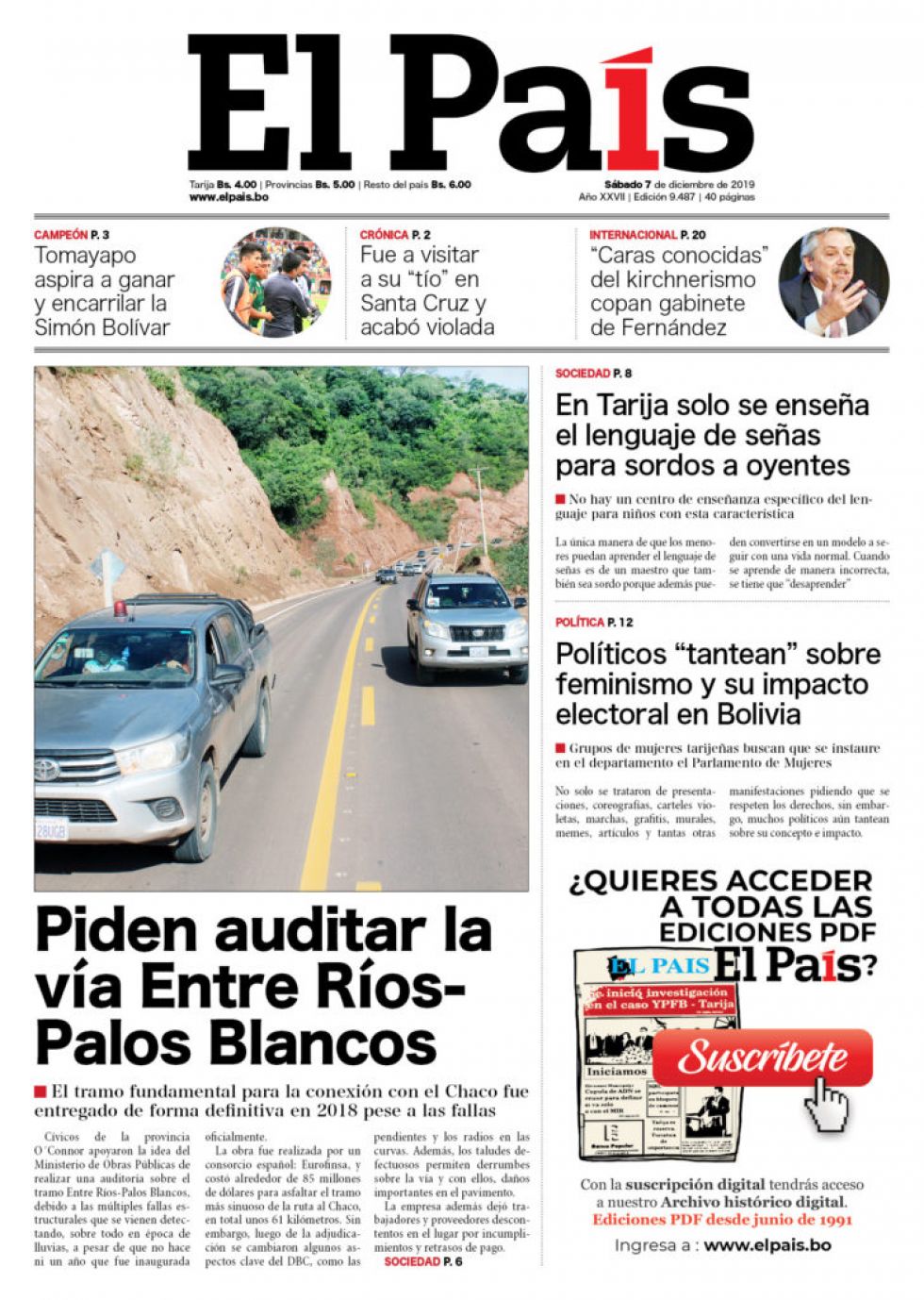 El País, Tarija.