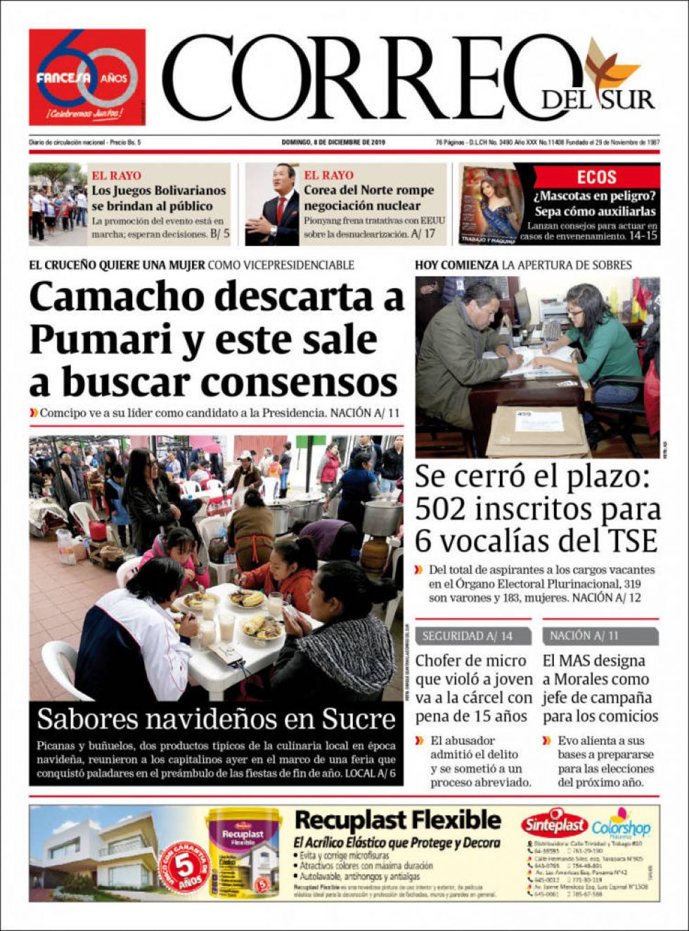 Correo del Sur, Sucre.