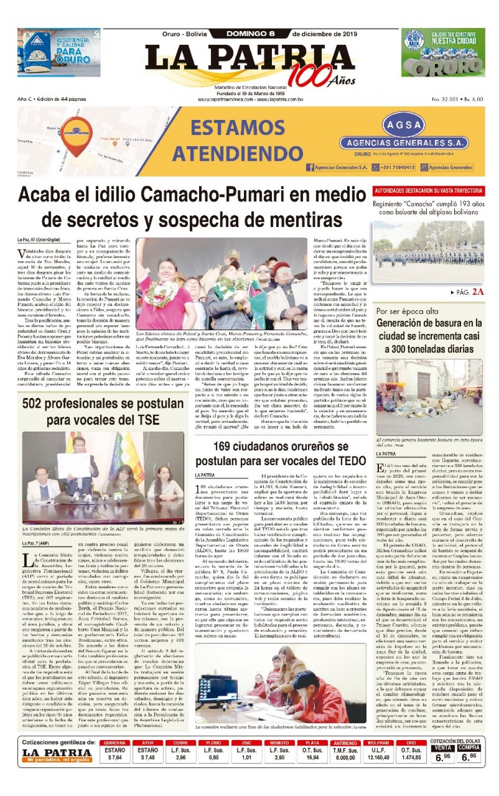 La Patria, Oruro.