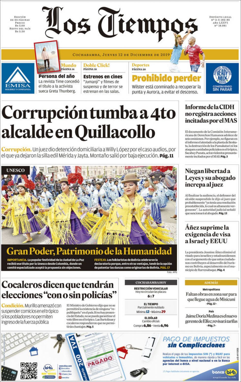 Los Tiempos, Cochabamba.