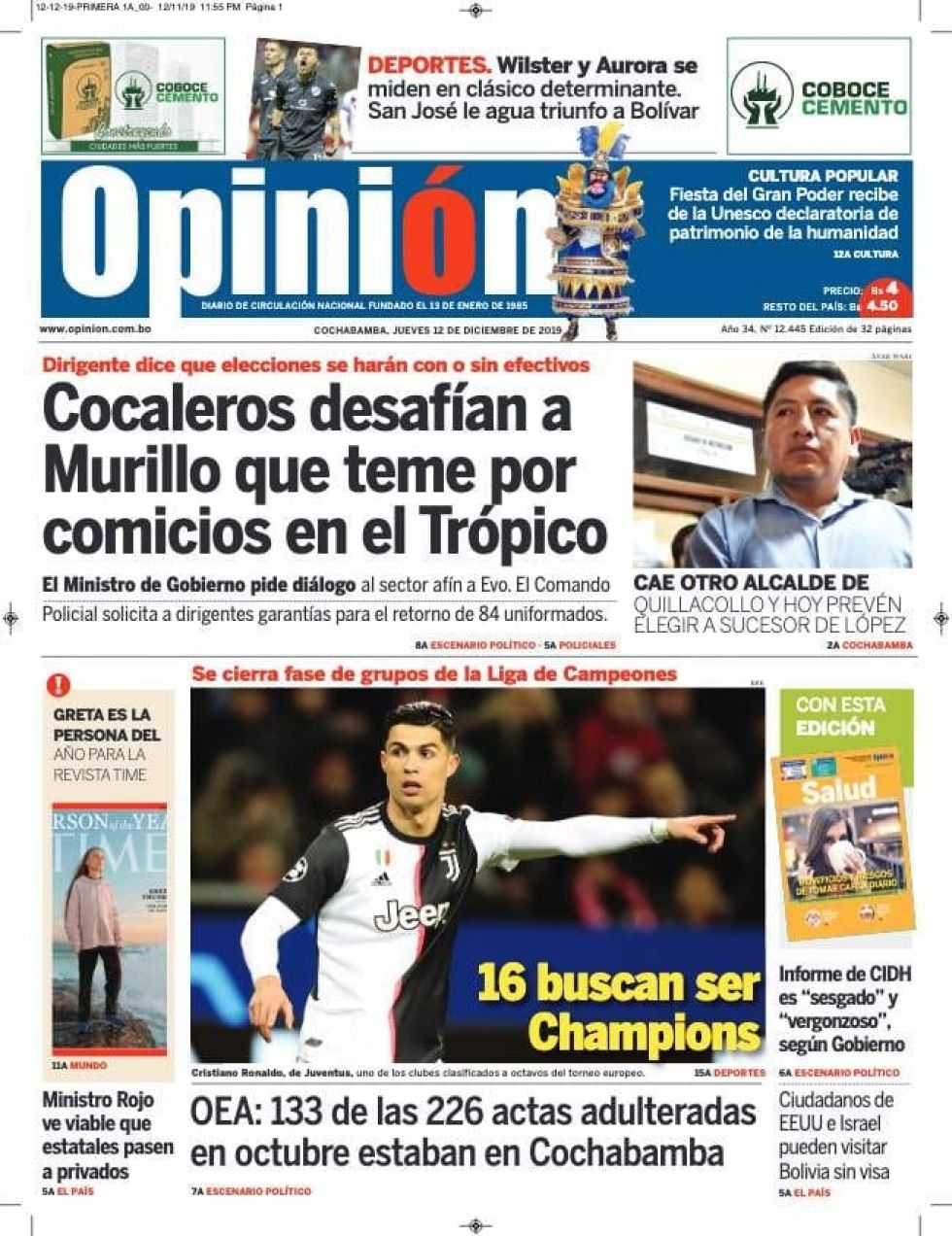 Opinión, Cochabamba.