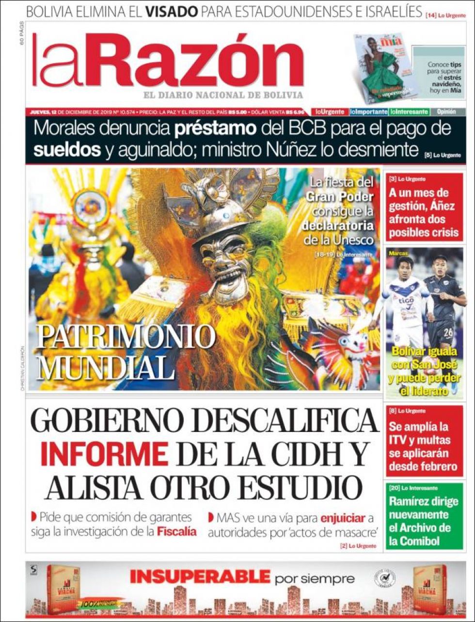 La Razón, La Paz.